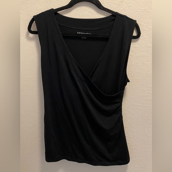 Soft Surroundings Black Crossover Blouse - Picture 1 of 4